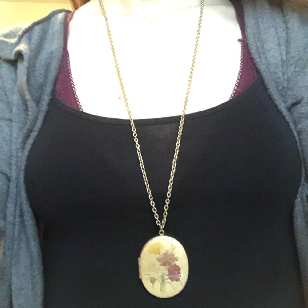 Long distressed locket